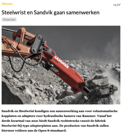 Steelwrist en Sandvik