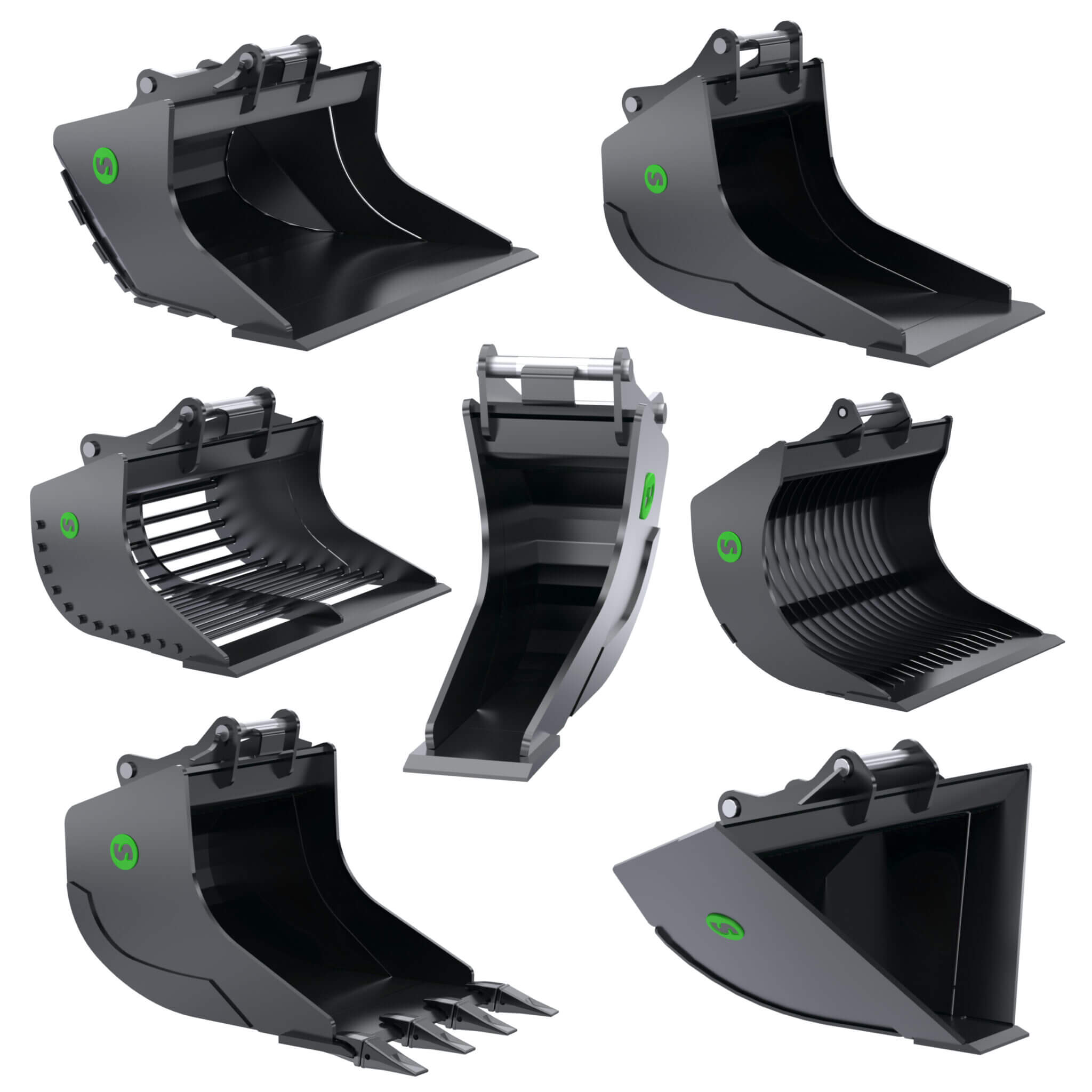 Steelwrist V-ditch buckets are suitable for digging ditches.